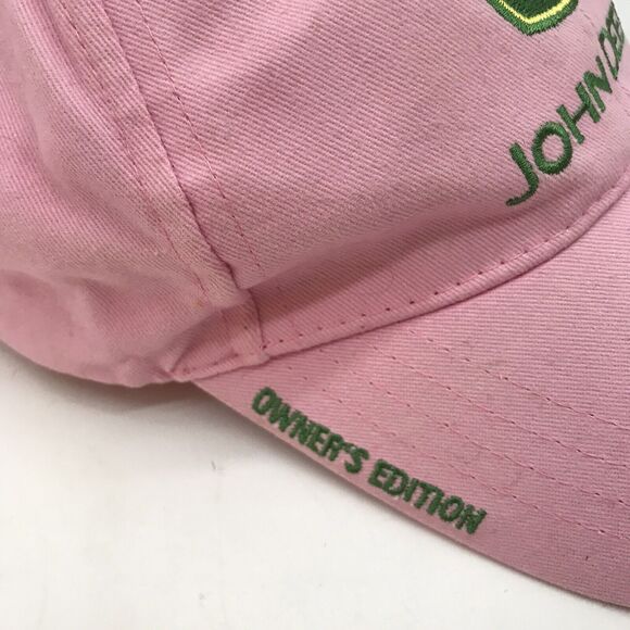 John Deere Women's Adjustable Hat Pink Embroidered Logo Owners Edition Ball Cap - Picture 8 of 10